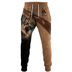 German Shepherd Sweatpants Custom German Shepherd Art Personalized Name 3D Sweatpants