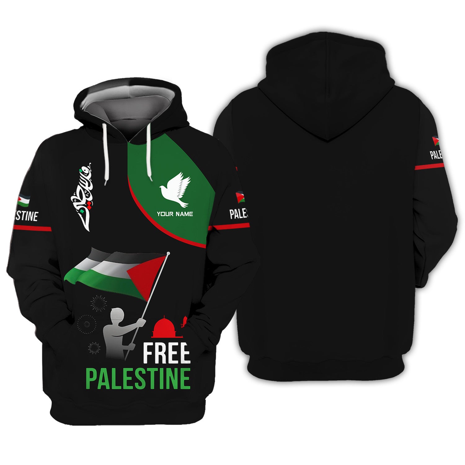 Custom Name Palestine 3D Shirt Personalized Gift For Palestine Lovers