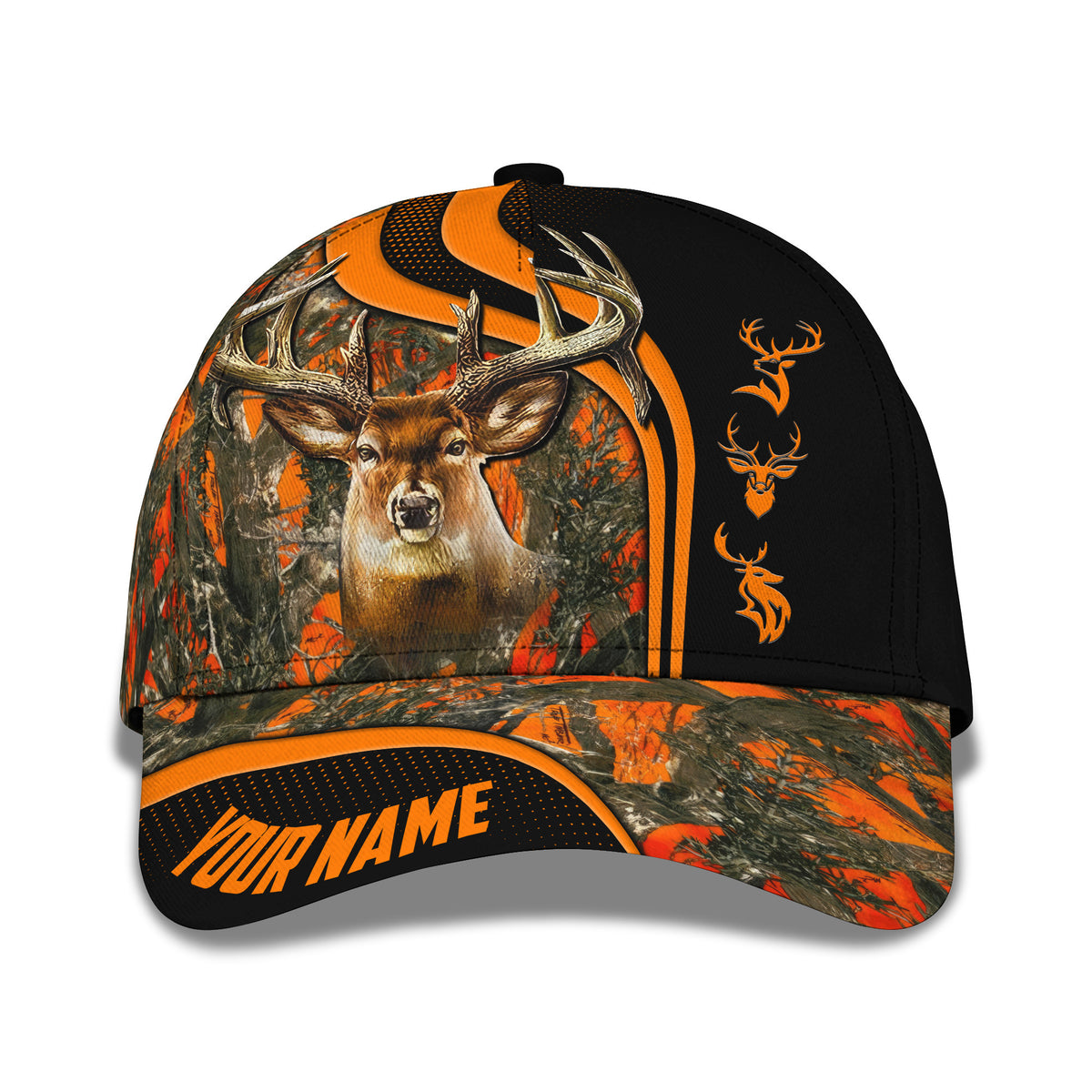 Deer Hunting Pattern Custom Name 3D Classic Cap Gift For Deer Hunting Lover