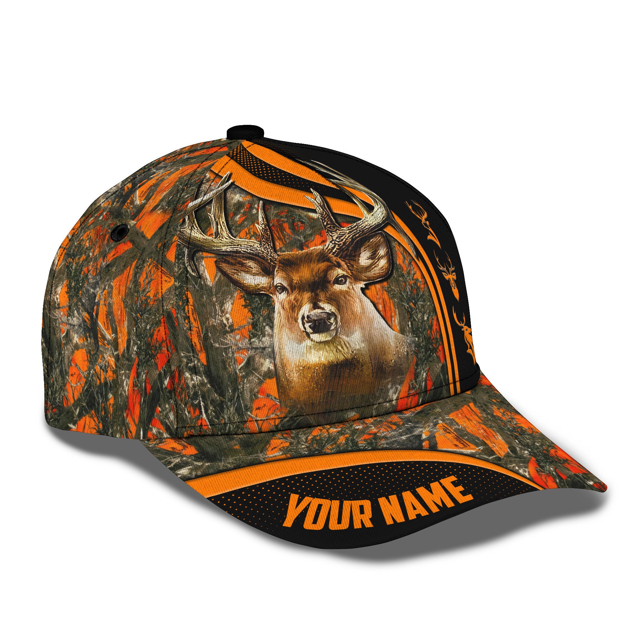 Deer Hunting Pattern Custom Name 3D Classic Cap Gift For Deer Hunting Lover