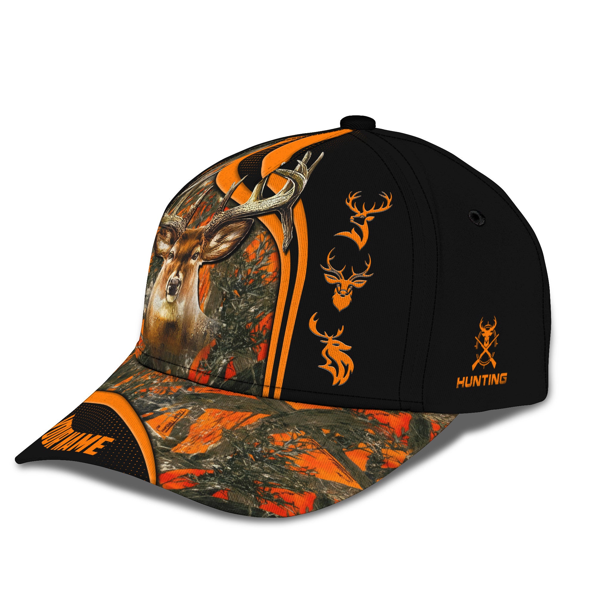 Deer Hunting Pattern Custom Name 3D Classic Cap Gift For Deer Hunting Lover