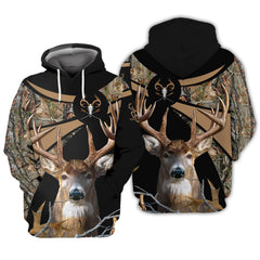 Personalized Name Deer Hunting 3D Zipper Hoodie Gift For Men And Woman