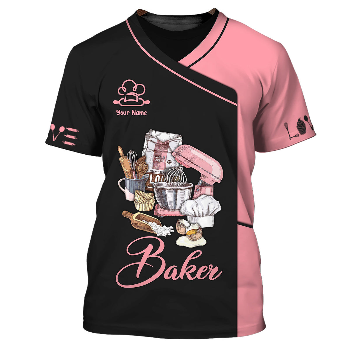 Baking Lover Shirt Baker Personalized Name 3D Shirt Gift For Men And Women