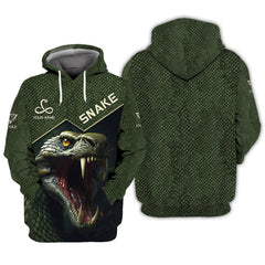 Poison Snake Personalized Name 3D Zipper Hoodie Gift For Snakes Lovers