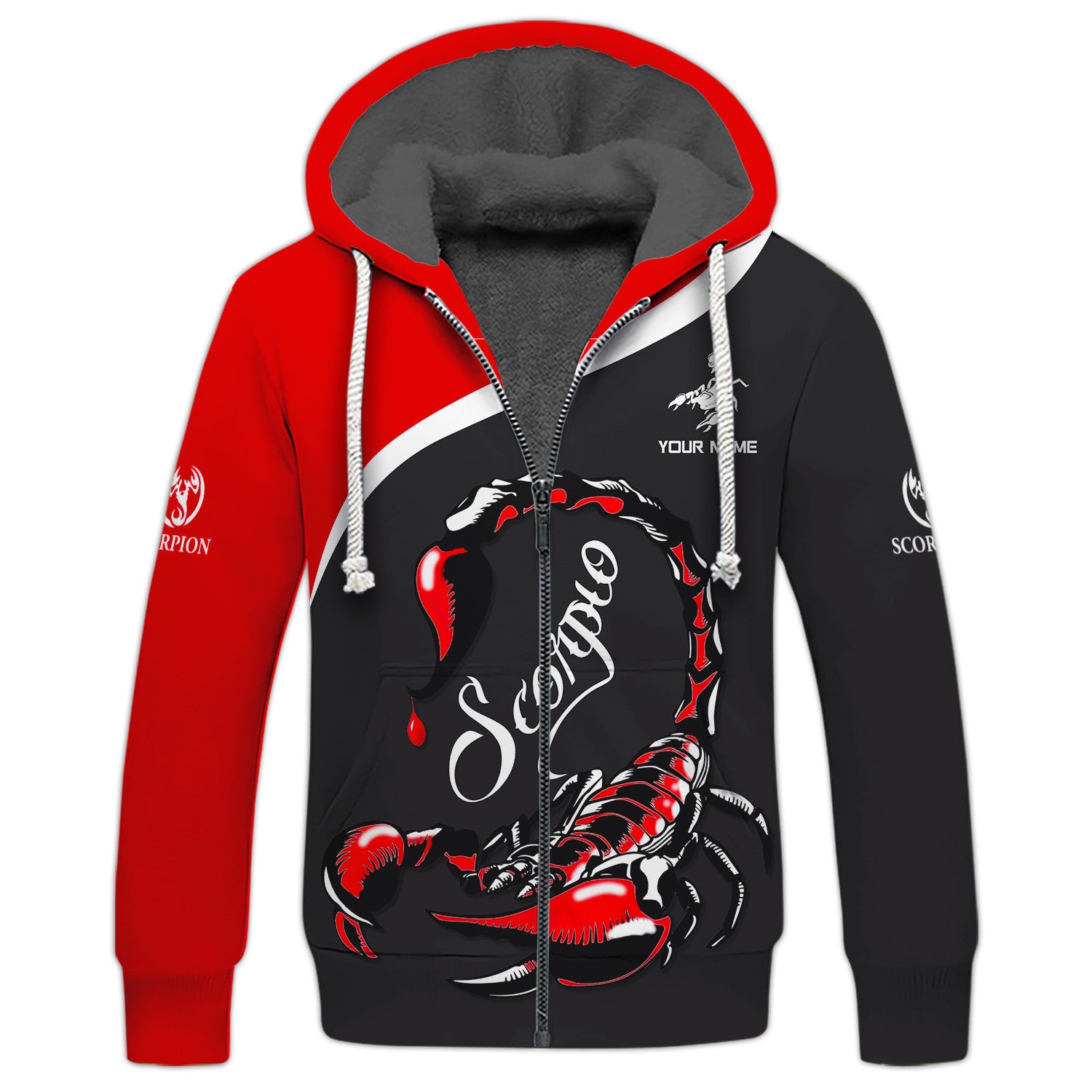 Custom Name Scorpio 3D Zipper Hoodie Personalized Gift For Men And Woman