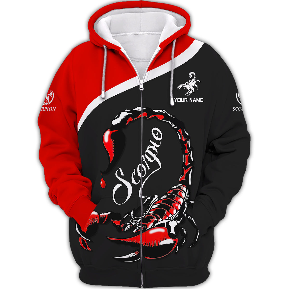 Custom Name Scorpio 3D Zipper Hoodie Personalized Gift For Men And Woman