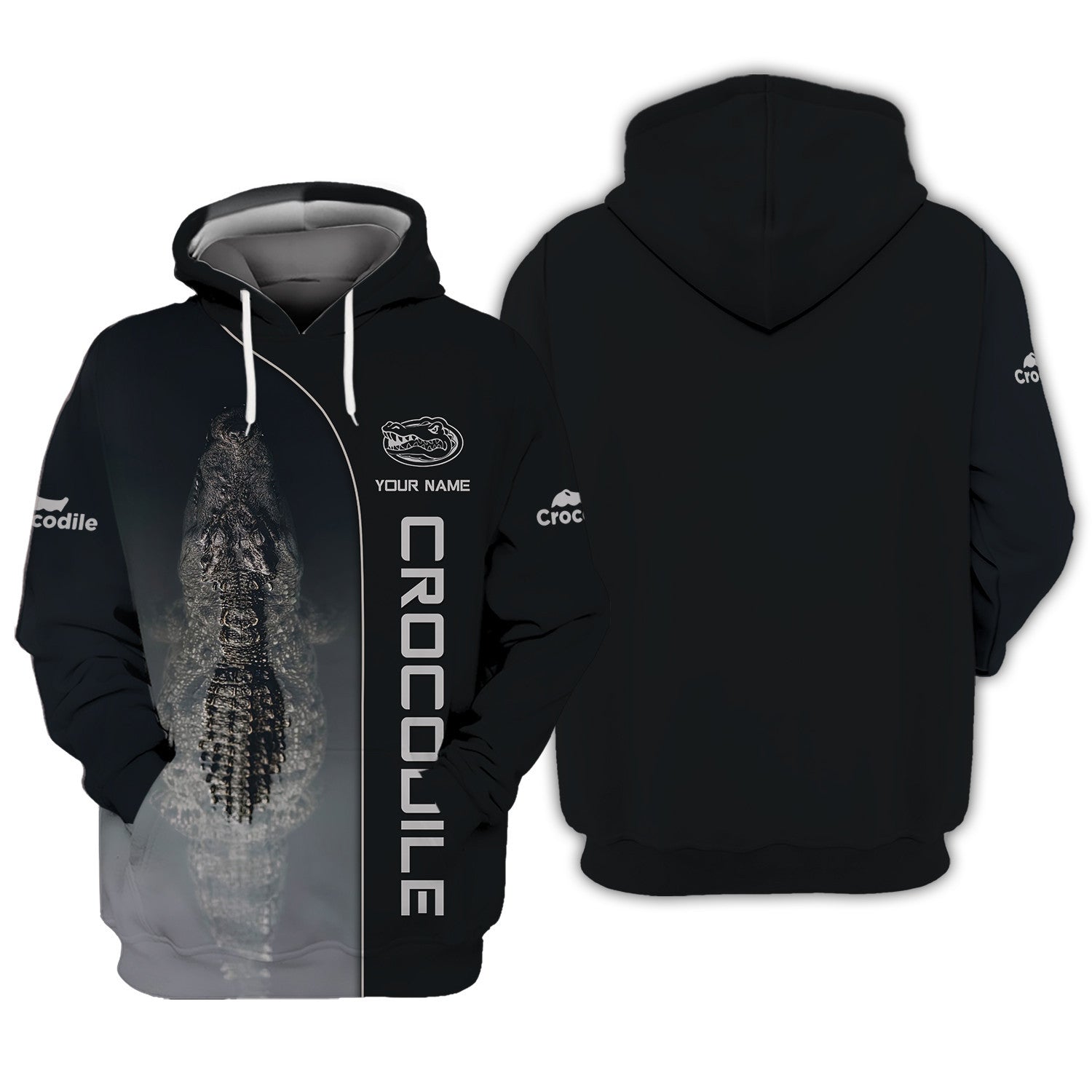 Crocodile Personalized Name 3D Zipper Hoodie Custom Gift For Crocodile Lovers