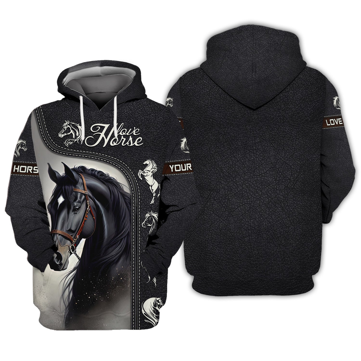 Beautiful Black Horse Personalized Name 3D Shirt Gift For Horse Lovers