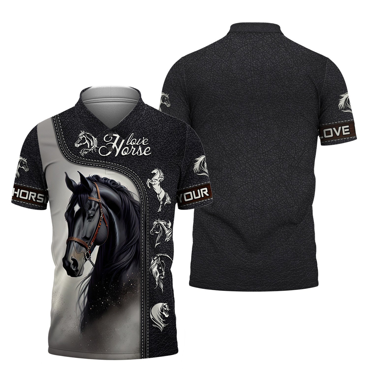 Beautiful Black Horse Personalized Name 3D Shirt Gift For Horse Lovers