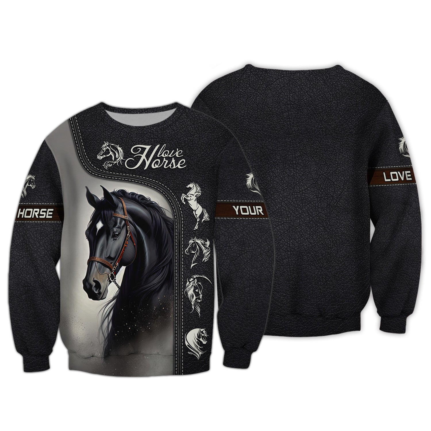 Beautiful Black Horse Personalized Name 3D Shirt Gift For Horse Lovers