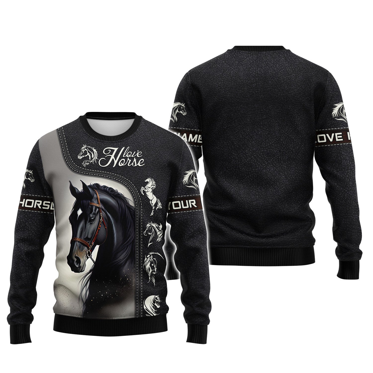 Beautiful Black Horse Personalized Name 3D Shirt Gift For Horse Lovers