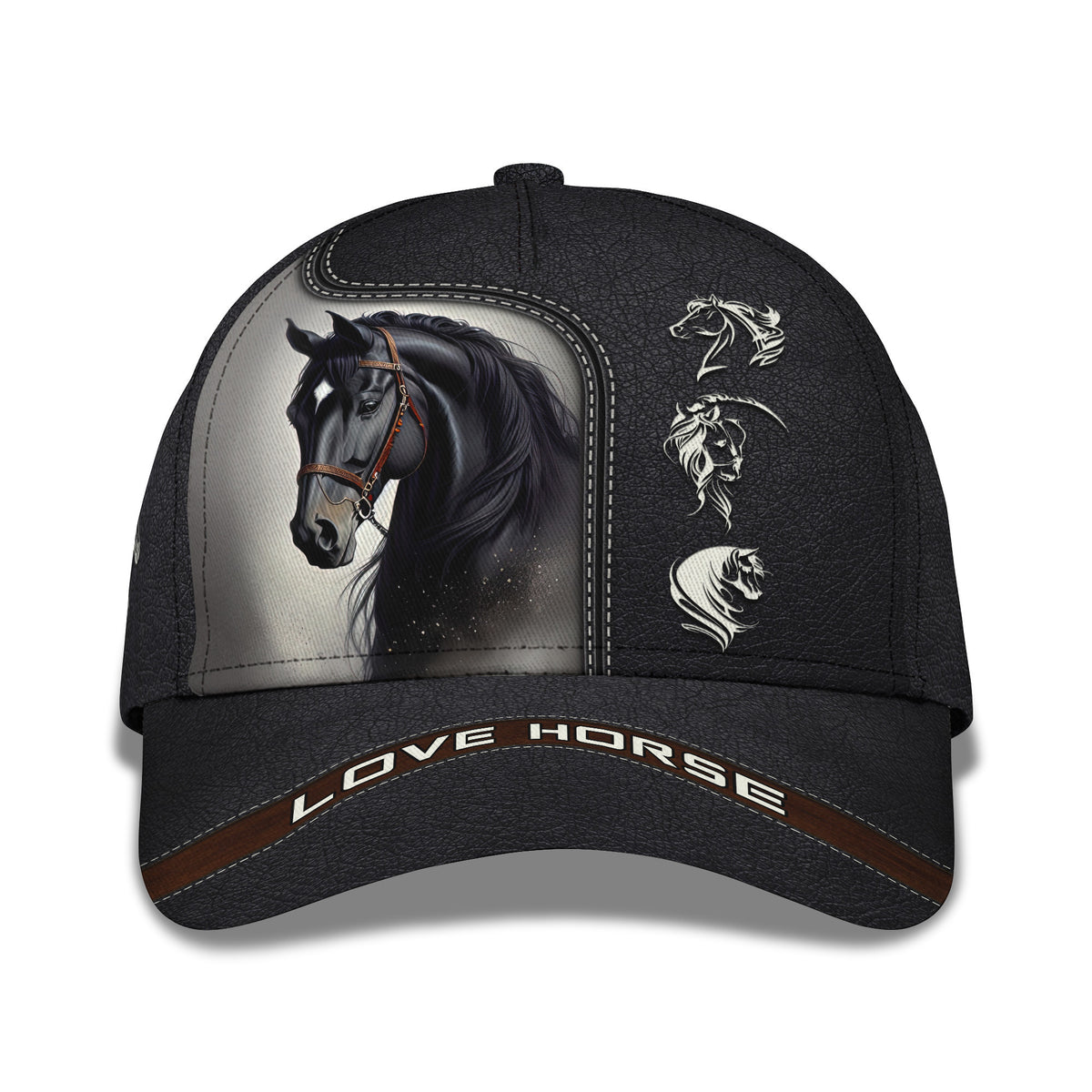 Beautiful Black Horse Personalized Name 3D Classic Cap Gift For Horse Lovers