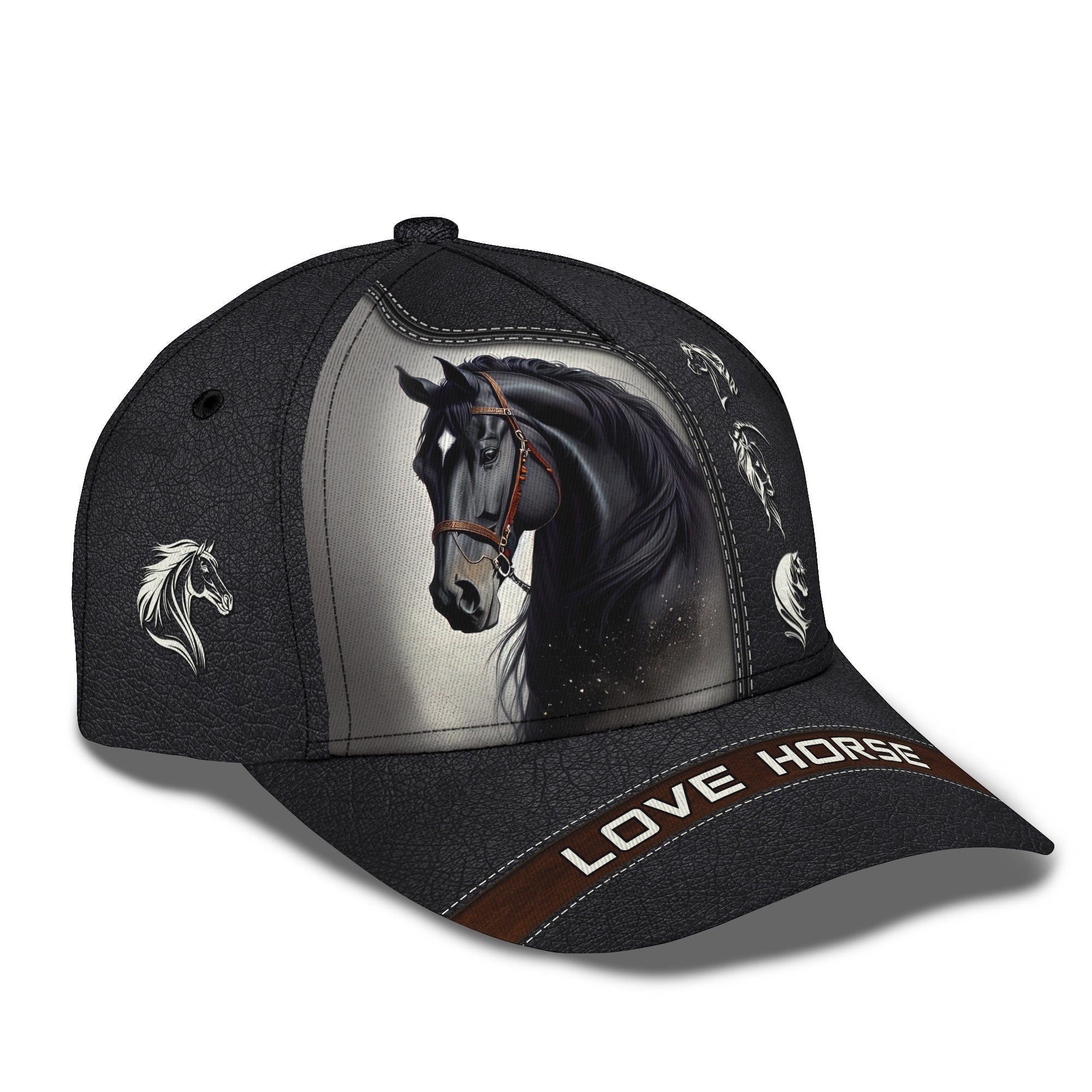 Beautiful Black Horse Personalized Name 3D Classic Cap Gift For Horse Lovers