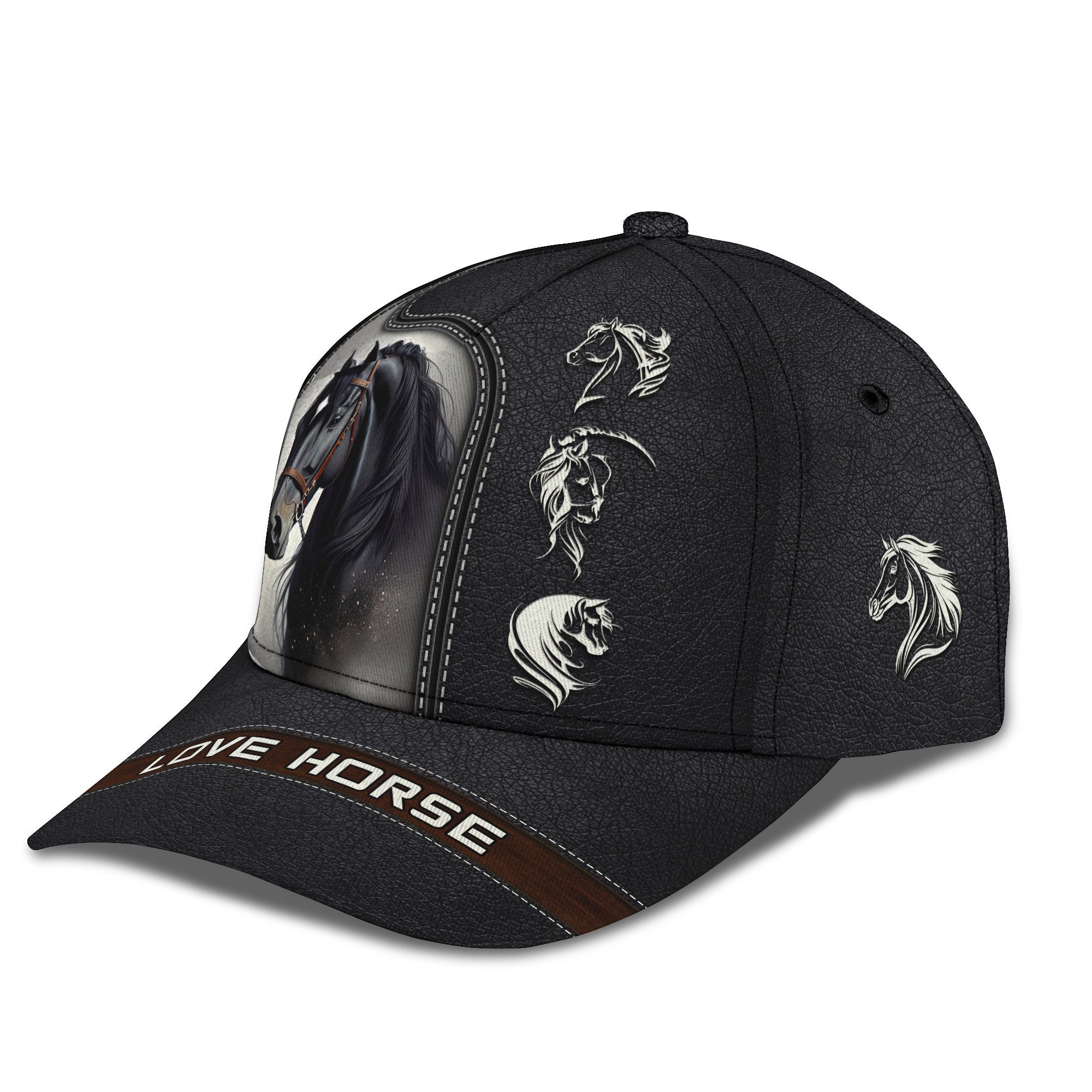 Beautiful Black Horse Personalized Name 3D Classic Cap Gift For Horse Lovers