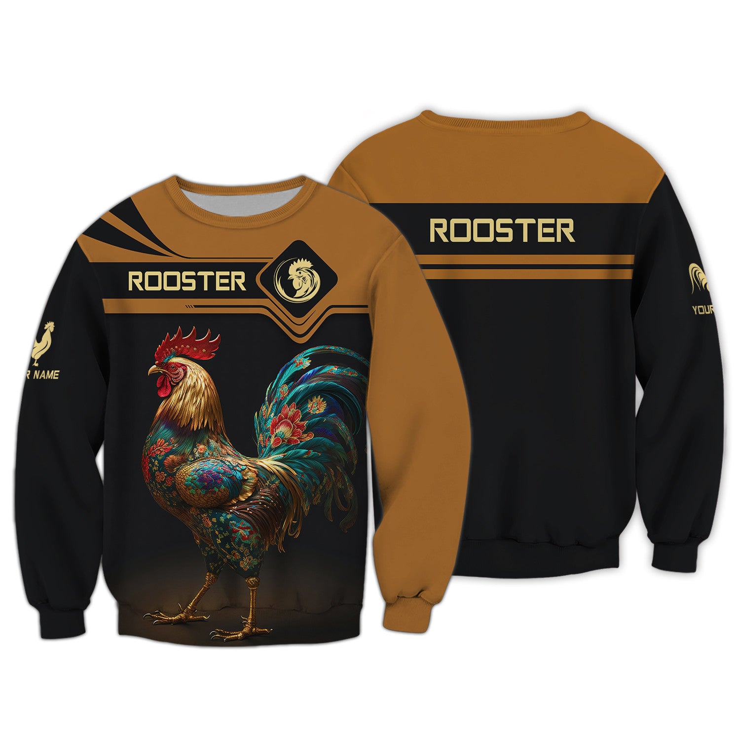 Rooster Personalized Name 3D Zipper Hoodie Custom Gift For Rooster Lovers