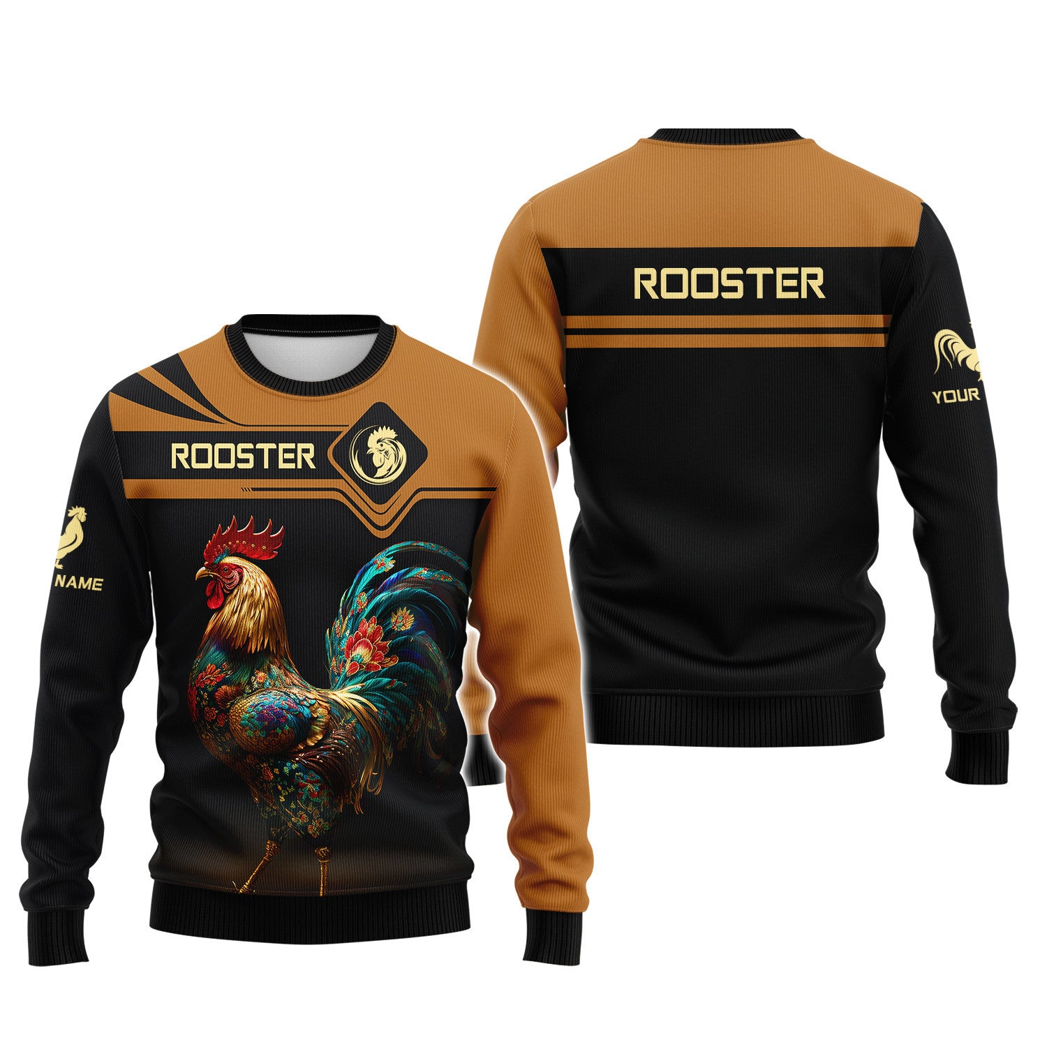 Rooster Personalized Name 3D Zipper Hoodie Custom Gift For Rooster Lovers