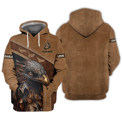 Eagle Personalized Name 3D Zipper Hoodie Custom Gift For Eagle Lovers