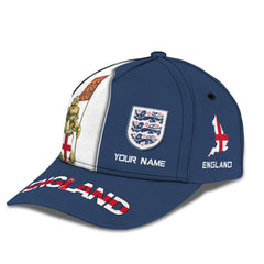 Love England Personalized Name 3D Classic Cap Gift For England Lovers