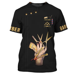 Barber T Shirt Custom Barber Shop T-shirt Black Barber Uniform