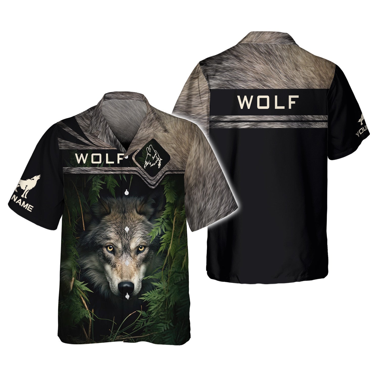 Wolf In the Grass Custom Name 3D Zipper Hoodie Gift For Wolf Lovers