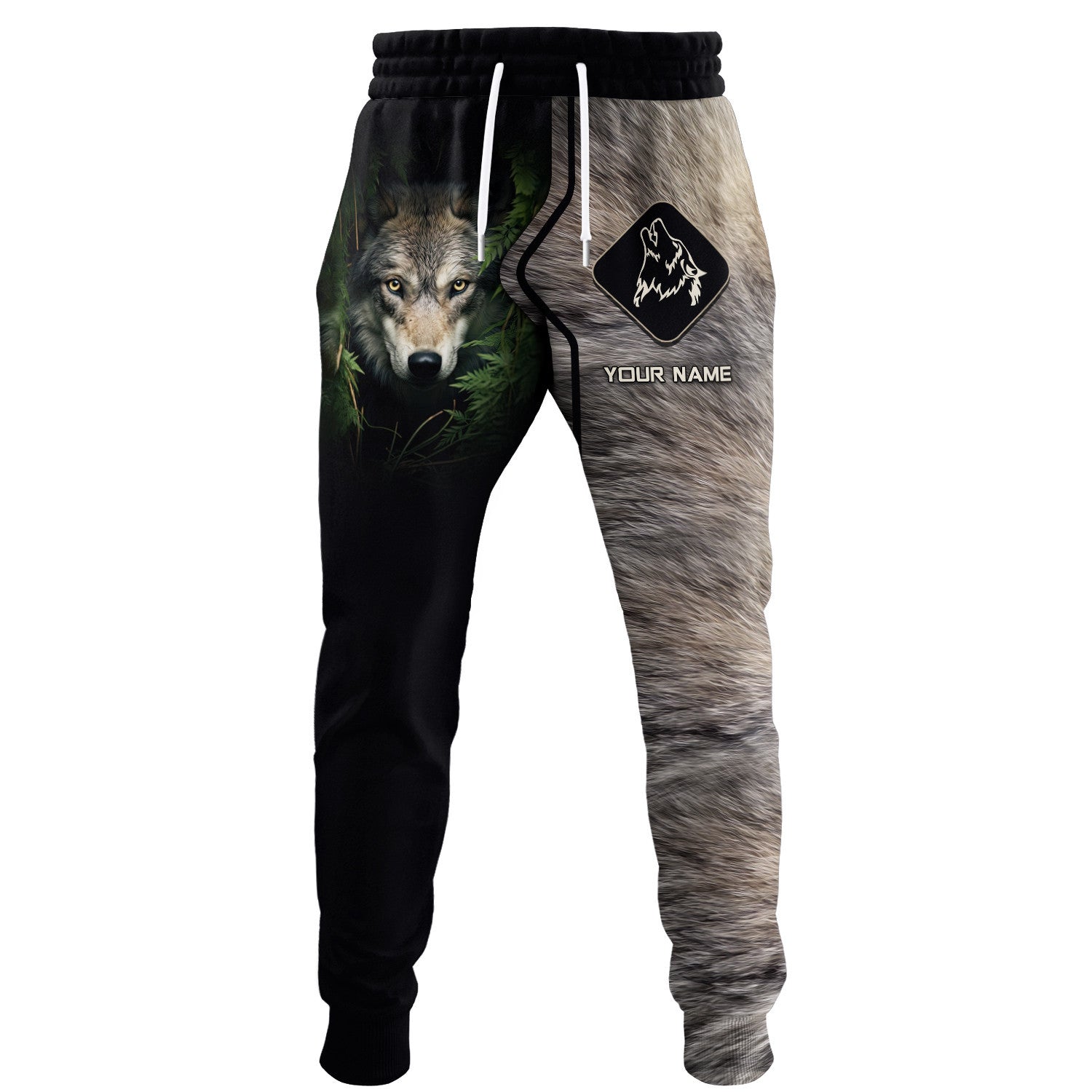 Wolf In the Grass Custom Name 3D Zipper Hoodie Gift For Wolf Lovers