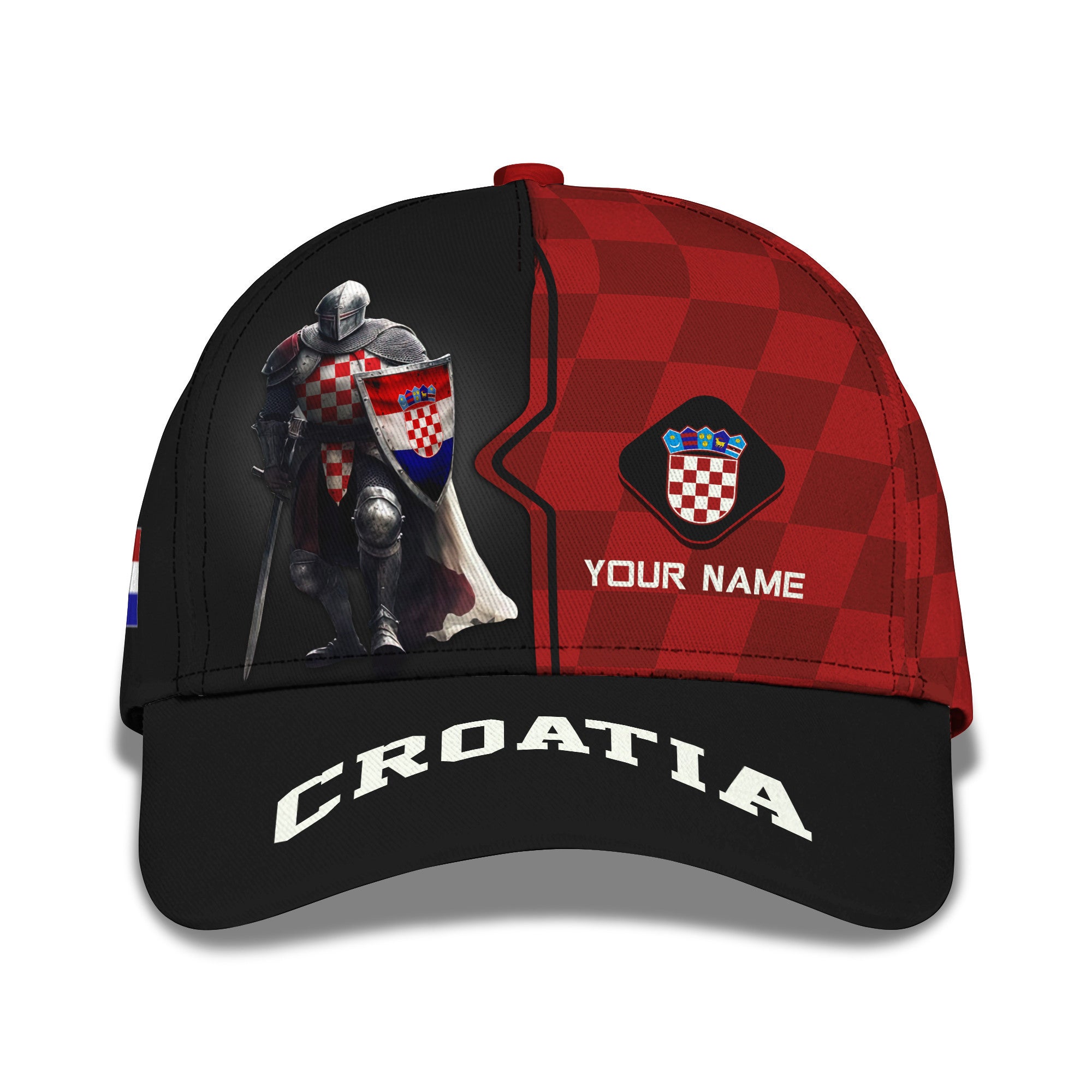 Custom Name 3D Knight Croatia Zipper Hoodie Personalized Gift For Croatia Lovers