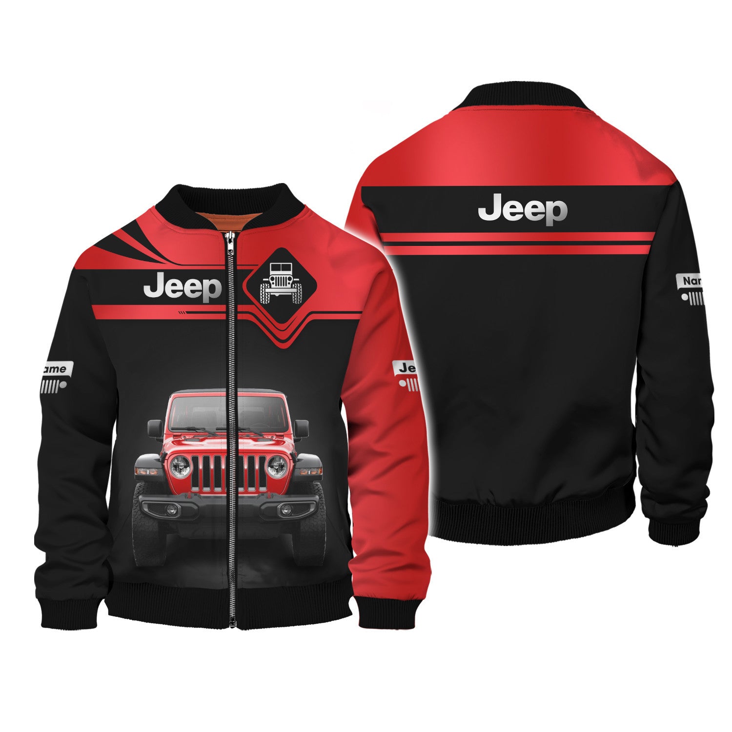 Custom Name 3D Jeep Zipper Hoodie Personalized Gift For Jeep Lovers