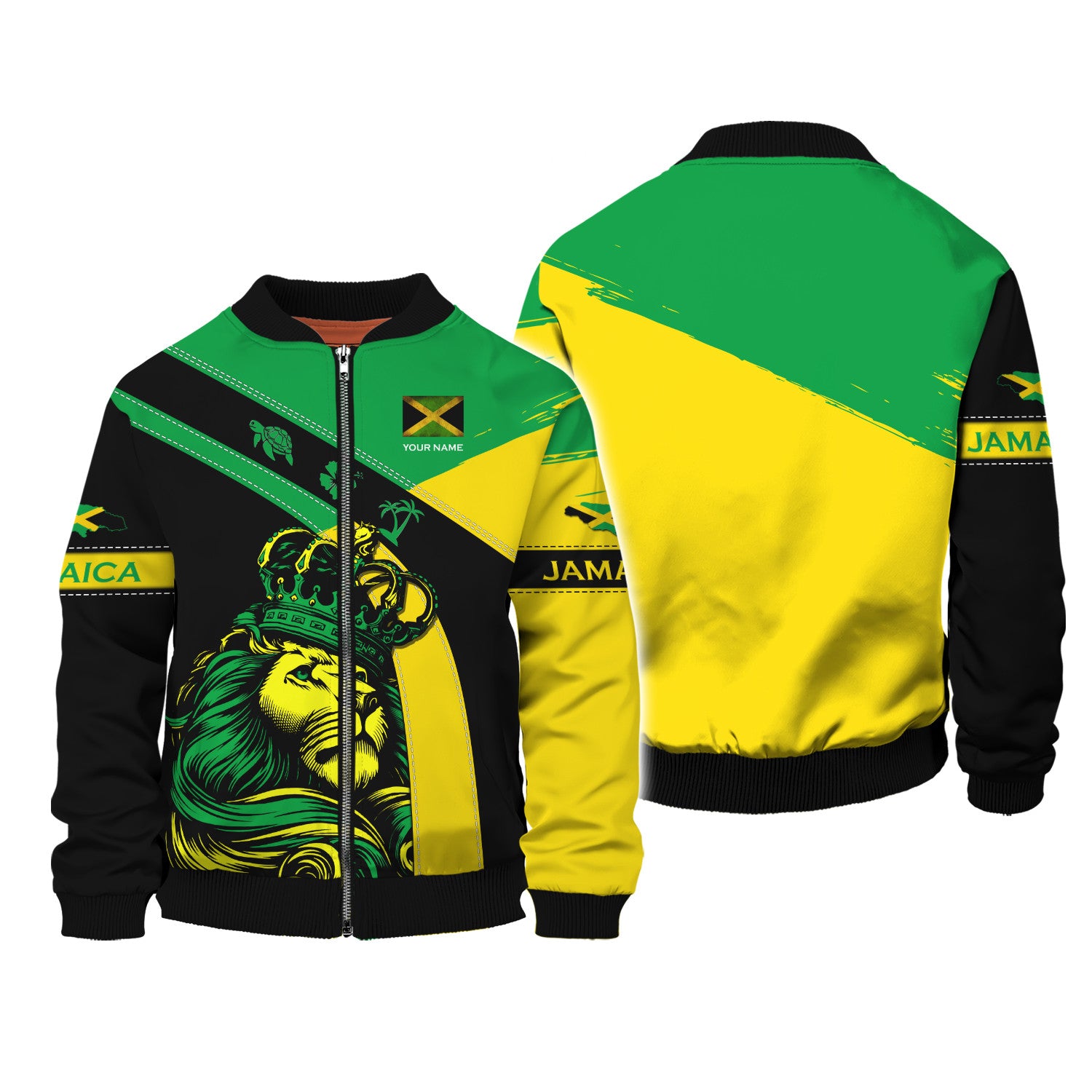 Jamaica Personalized Name 3D Zipper Hoodie Custom Gift For Jamaica Lovers