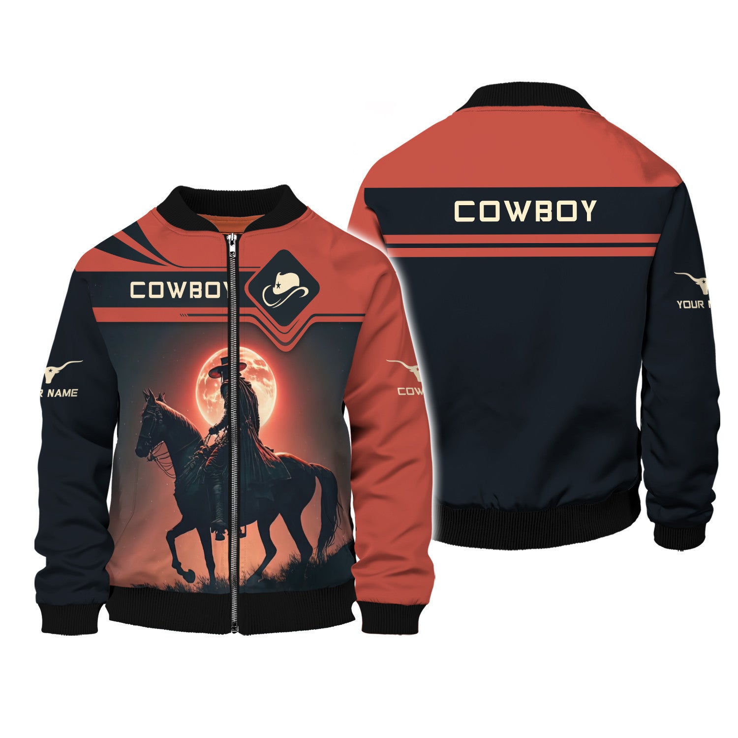 Cowboy With Horse Under The Moonlight Personalized Name 3D Shirts