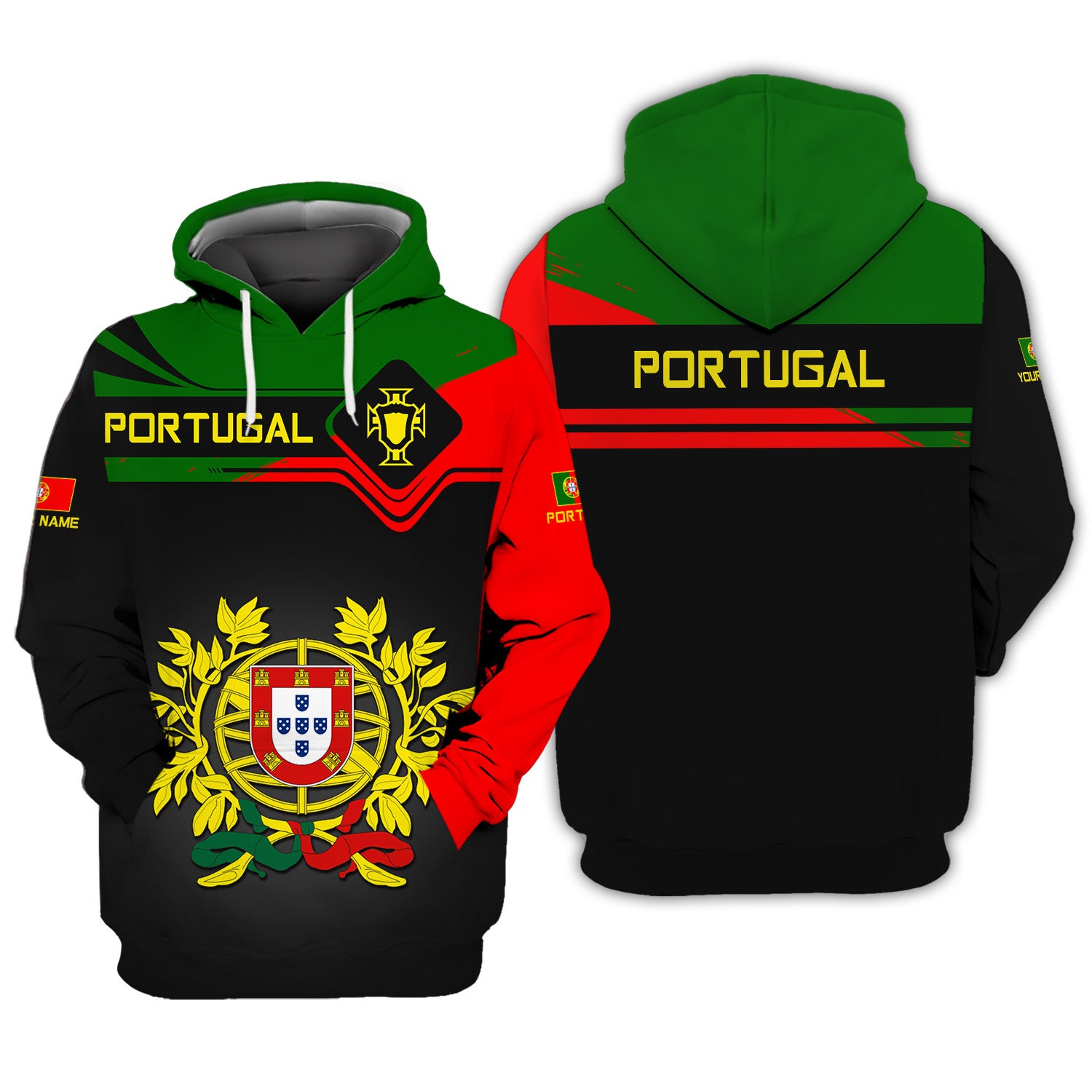 Love Portugal 3D Custom Name Portugal Shirt Gift For Men & Woman