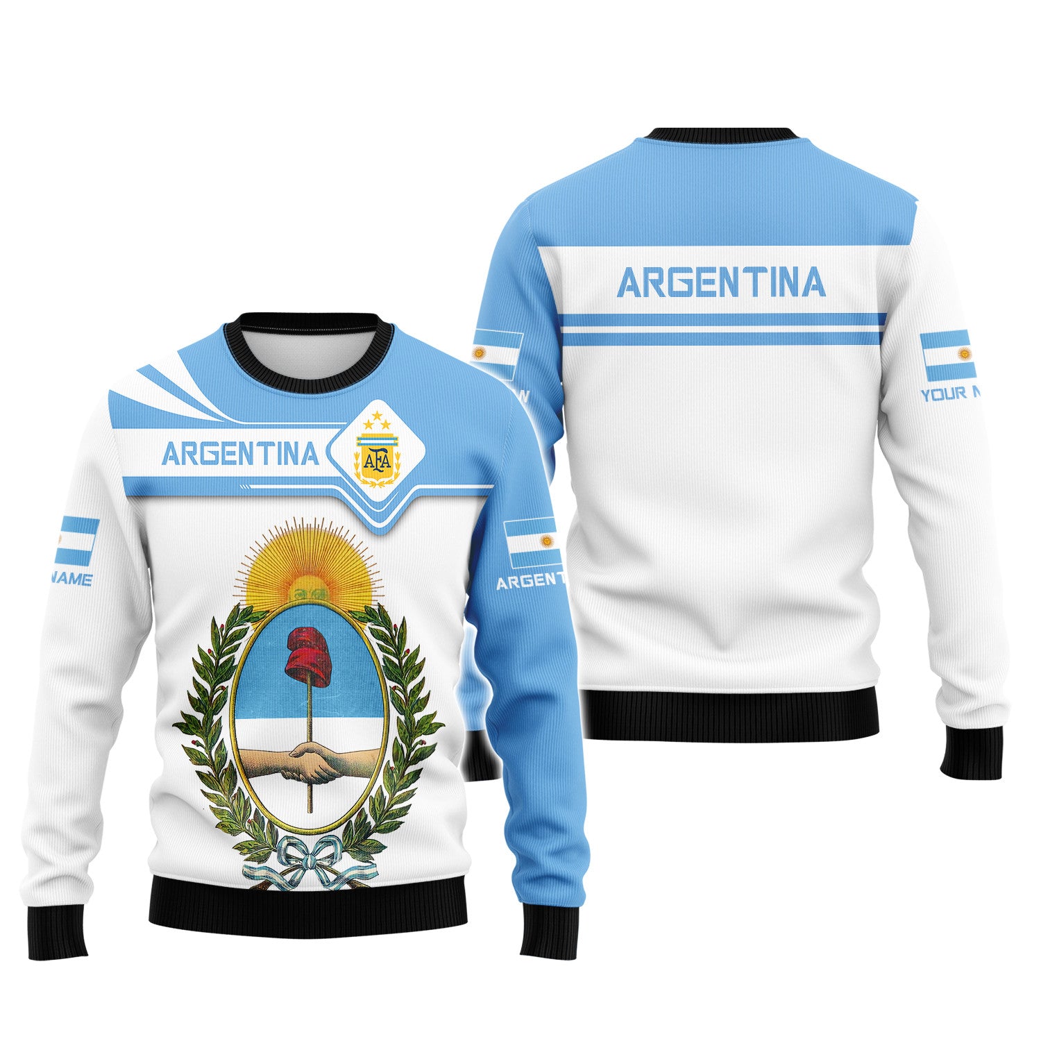 Custom Name 3D Argentina Zipper Hoodie Personalized Gift For Argentina Lovers