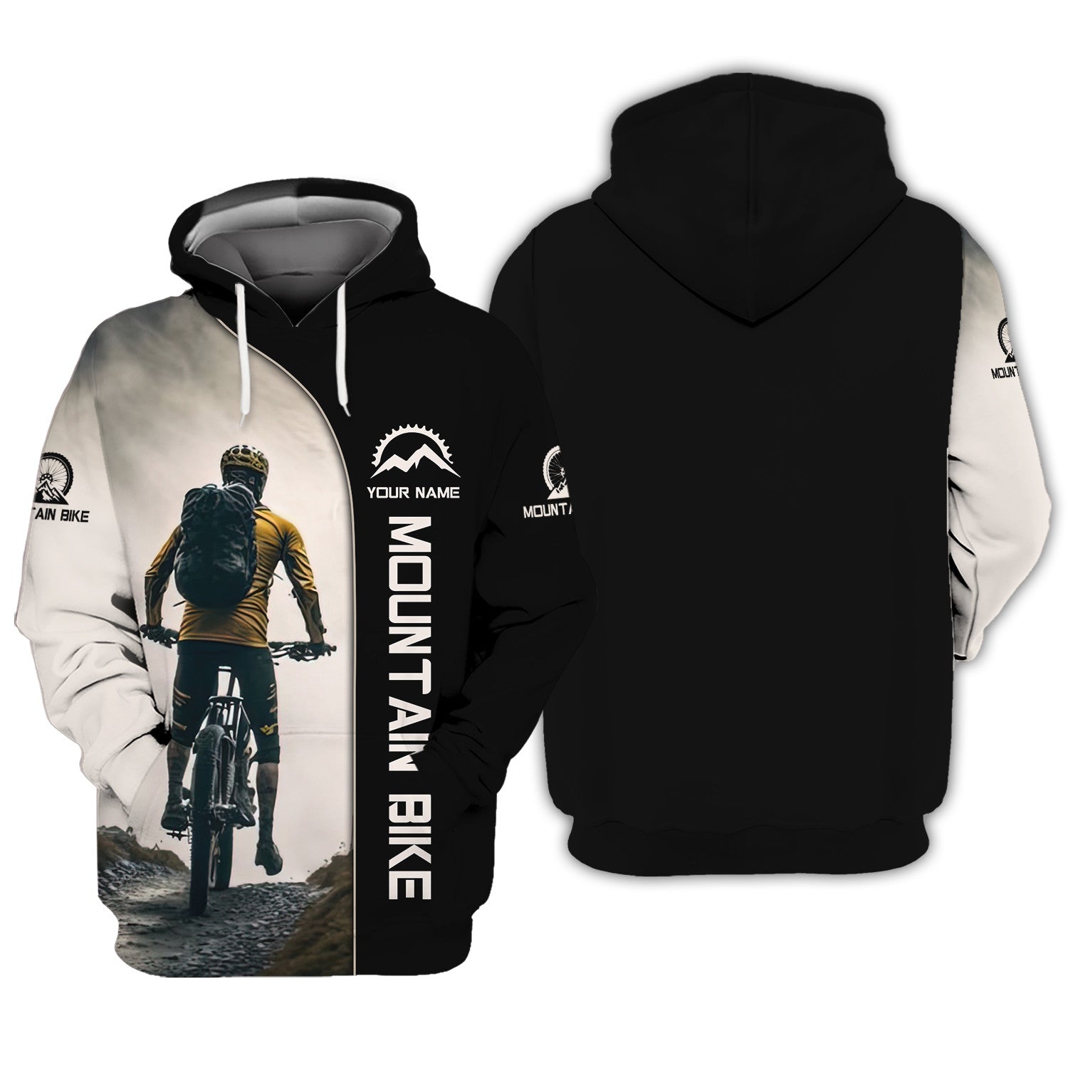 Mountain Bike 3D Custom Name Zipper Hoodie Personalized Gift For Mountain Bike Lovers