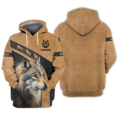 Wildlife Wolf Personalized Name 3D Zipper Hoodie Custom Gift For Wolf Lovers