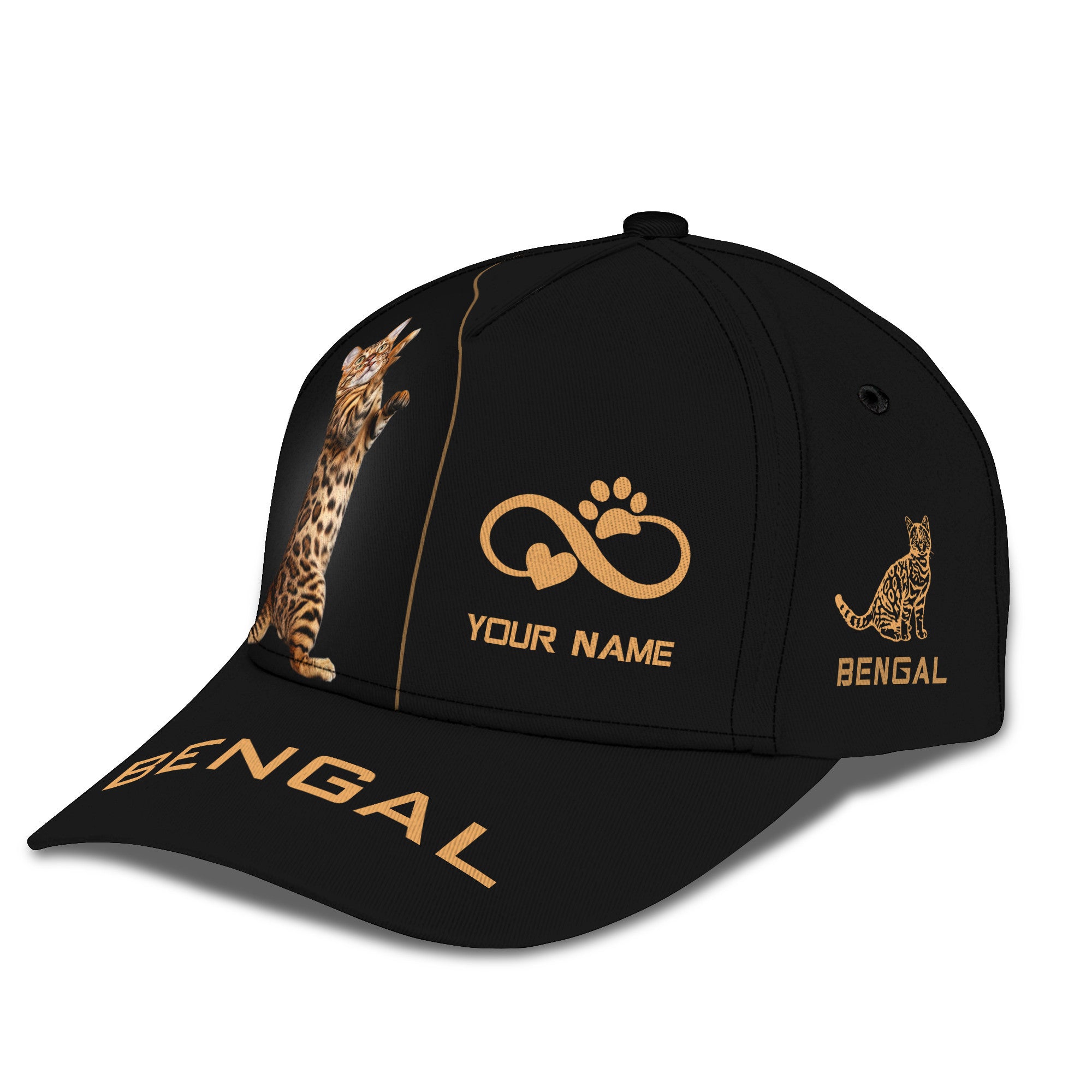 Bengal Cat Personalized Name 3D Classic Cap Custom Gift For Bengal Cat Lovers