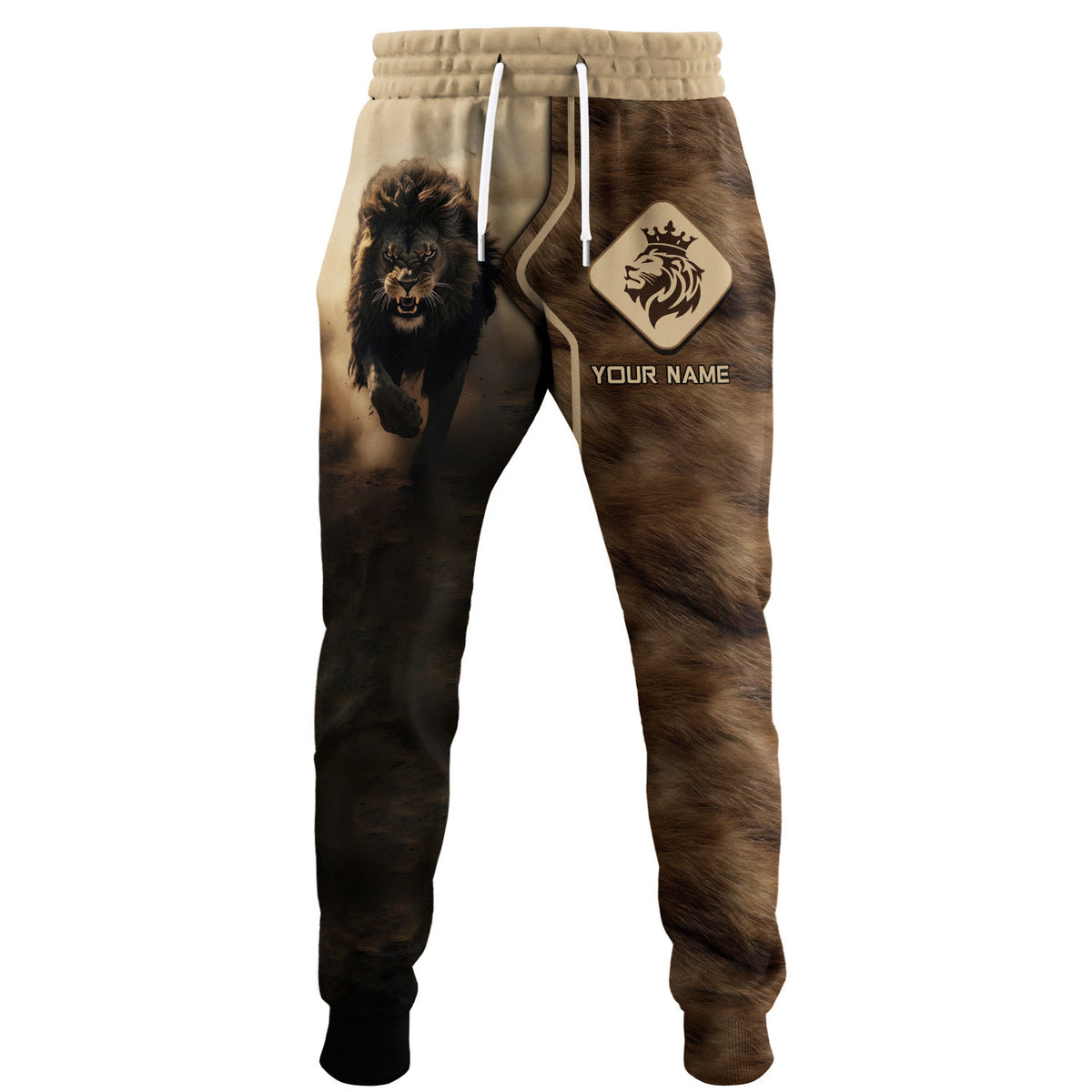 Love Lion Custom Name 3D Sweatpants Personalized Gift For Lion Lovers