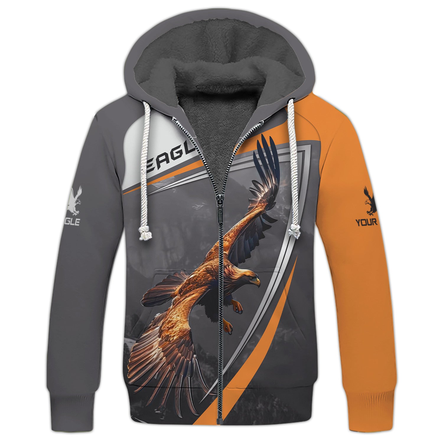 Eagle Custom Name 3D Zipper Hoodie Personalized Gift For Men & Woman