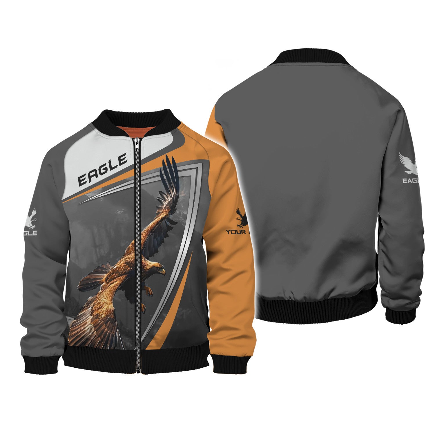 Eagle Custom Name 3D Zipper Hoodie Personalized Gift For Men & Woman