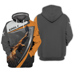 Eagle Custom Name 3D Zipper Hoodie Personalized Gift For Men & Woman