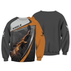 Eagle Custom Name 3D Zipper Hoodie Personalized Gift For Men & Woman