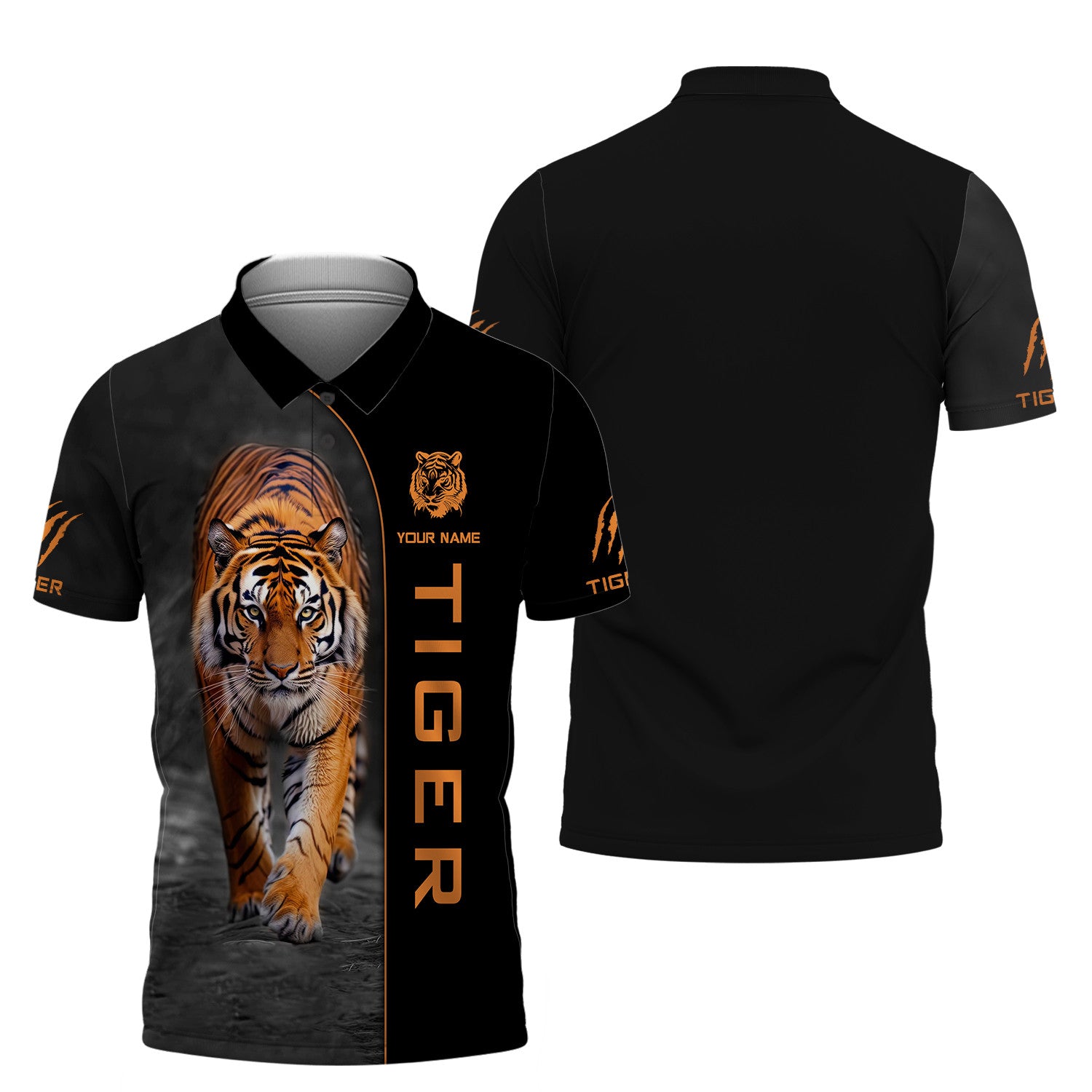 Casual Tiger Graphic Personalized Name 3D Zipper Hoodie Gift For Tiger Lovers