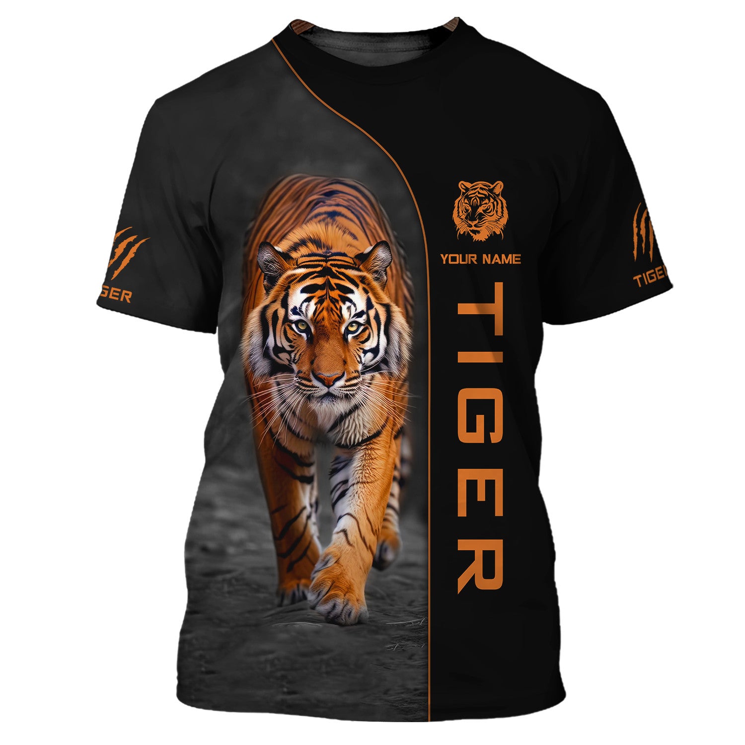 Casual Tiger Graphic Personalized Name 3D Zipper Hoodie Gift For Tiger Lovers