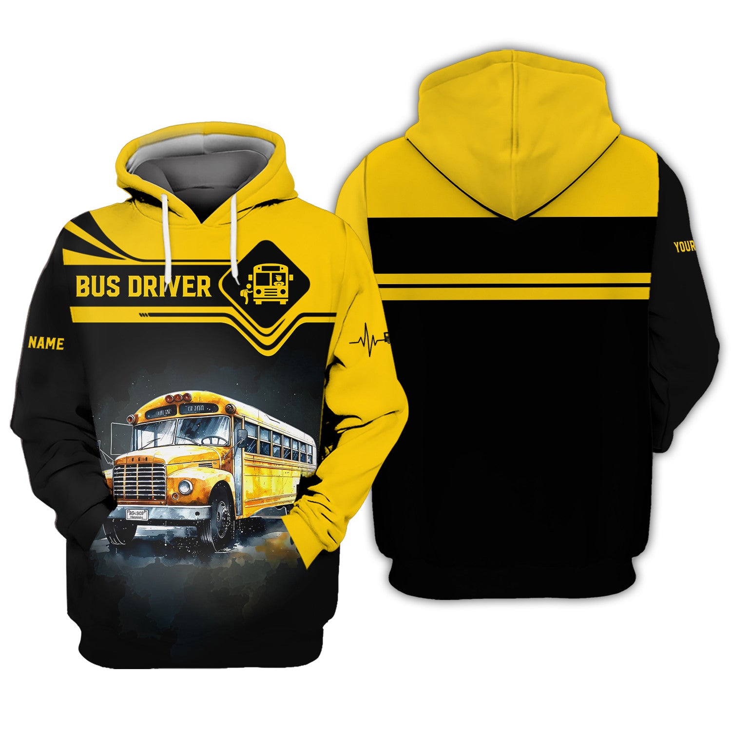 Bus School Driver Personalized Name 3D Shirt Custom Gift For Bus Drivers