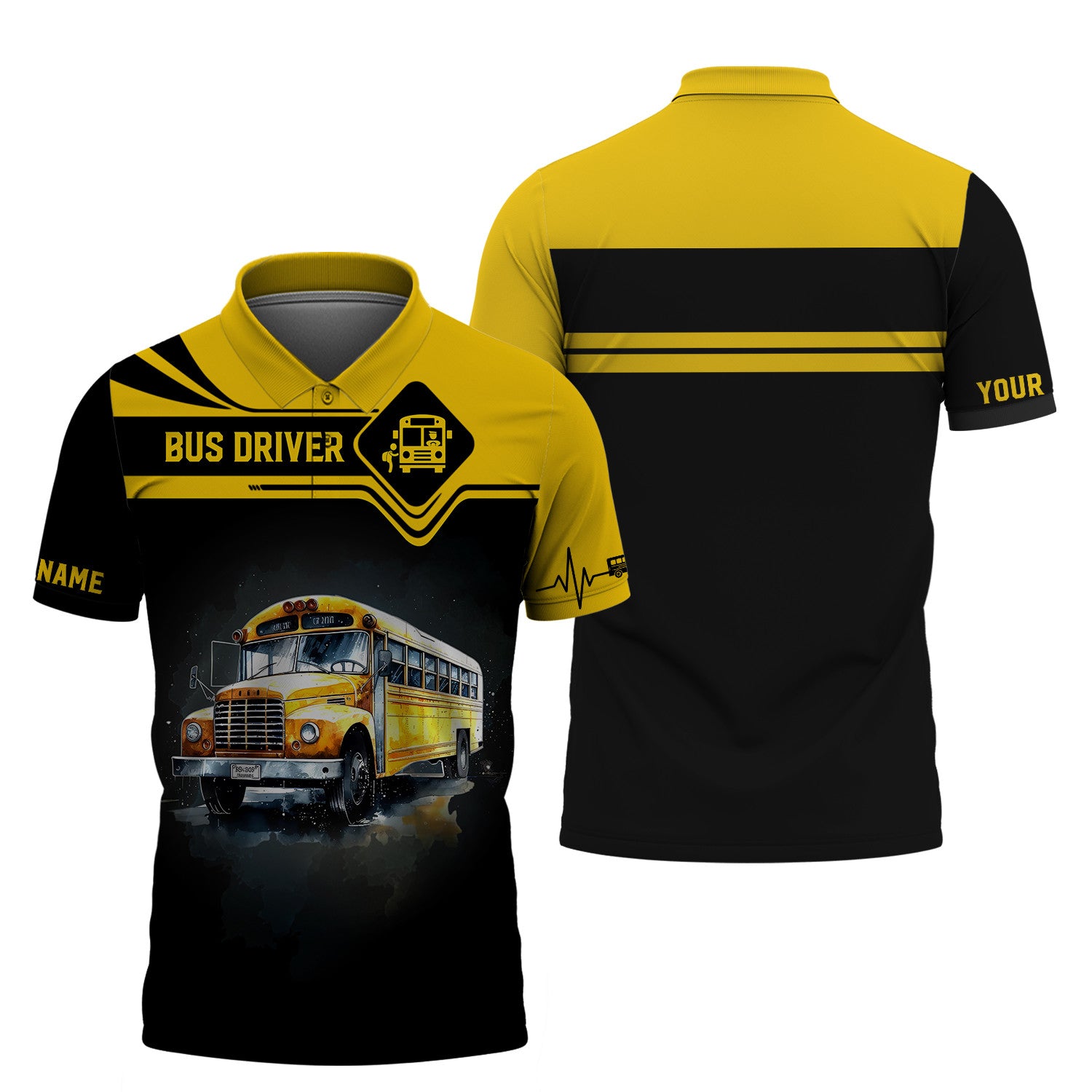 Bus School Driver Personalized Name 3D Shirt Custom Gift For Bus Drivers