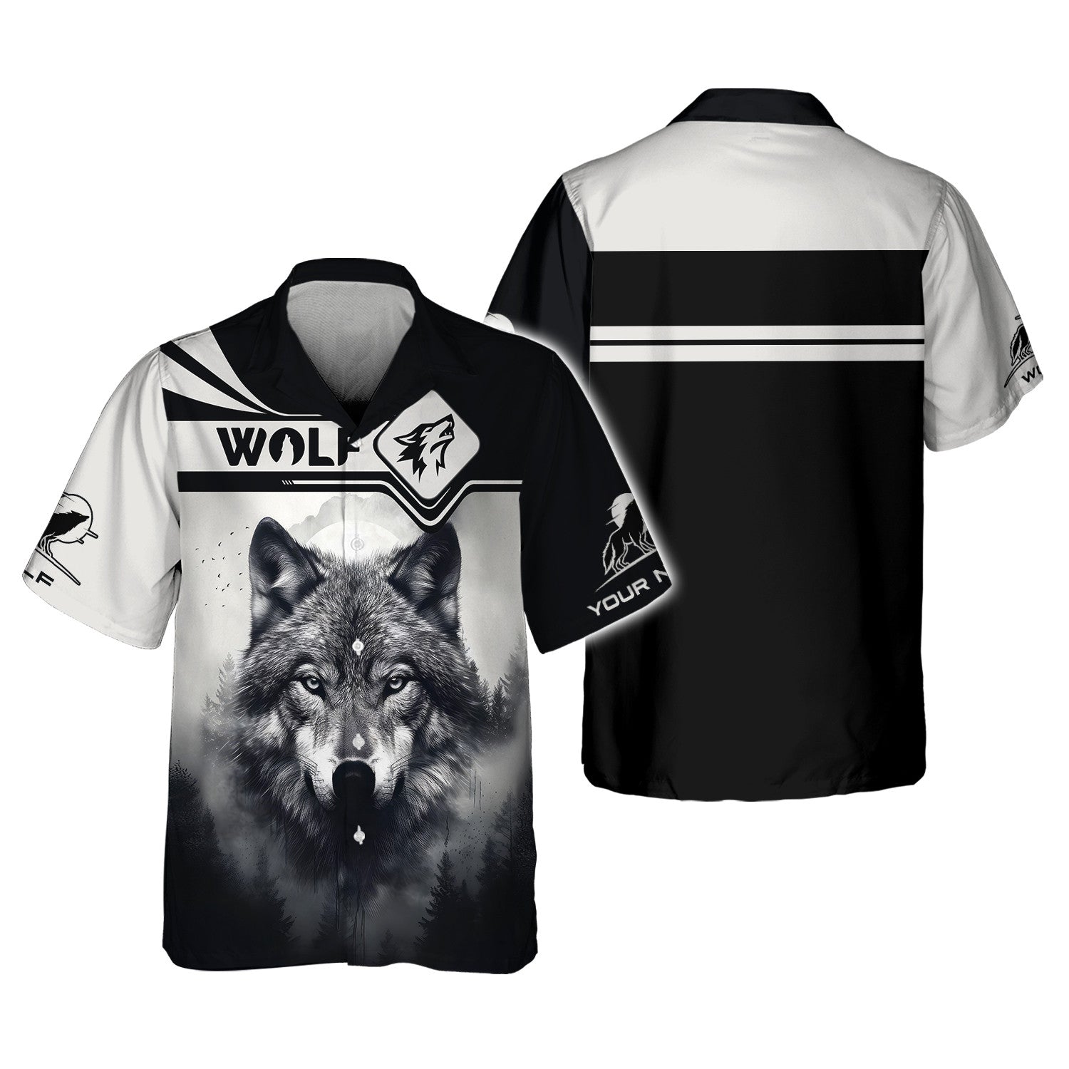 Lone Wolf In The Forest Custom Name 3D Shirt Gift For Wolf Lovers