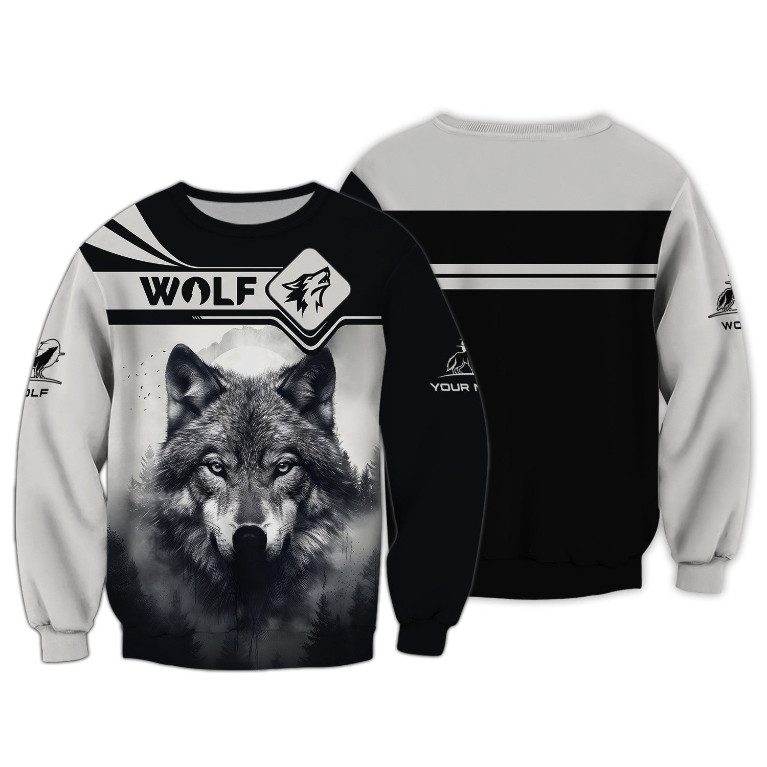 Lone Wolf In The Forest Custom Name 3D Shirt Gift For Wolf Lovers