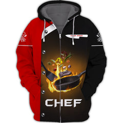 Custom Name 3D Chef Shirt Personalized Print Cook Chef Shirt