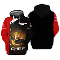 Custom Name 3D Chef Shirt Personalized Print Cook Chef Shirt