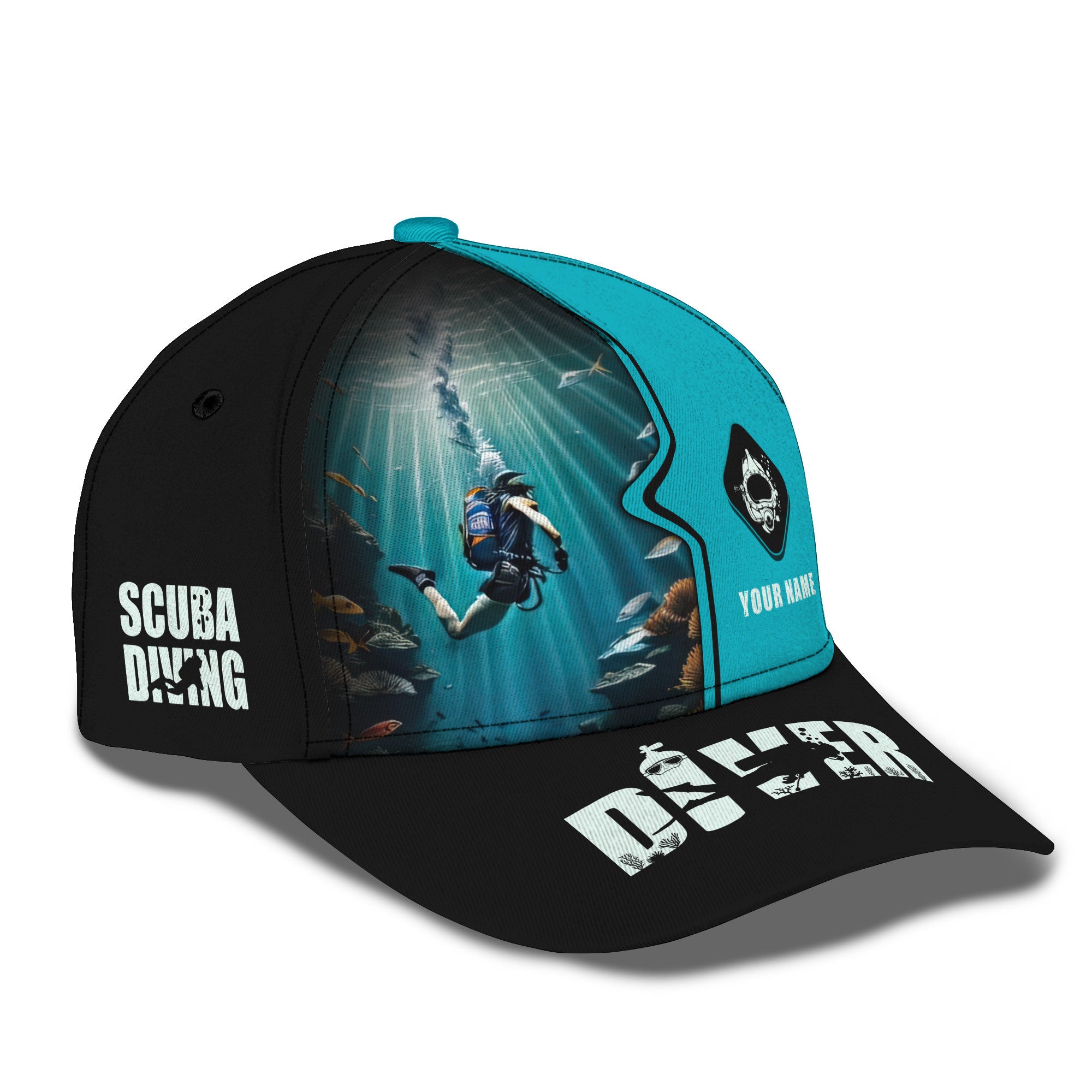 Personalized Name Scuba Diving Classic Cap 3D Full Print Classic Cap For Scuba Divers