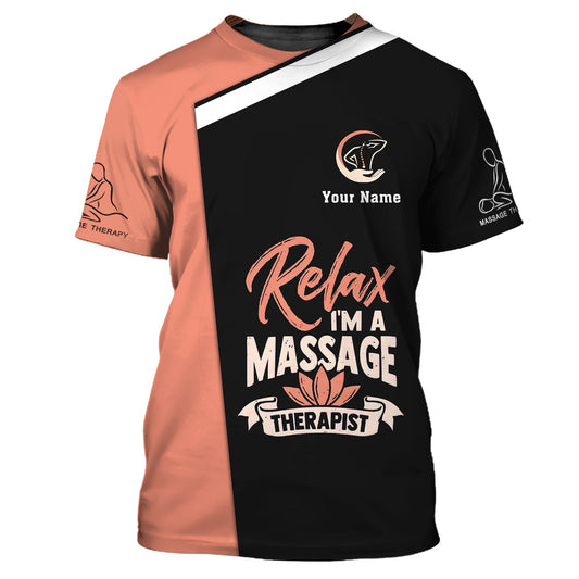 Massage Therapist Personalized Name 3D Uniform Custom Gift For Massage Therapist