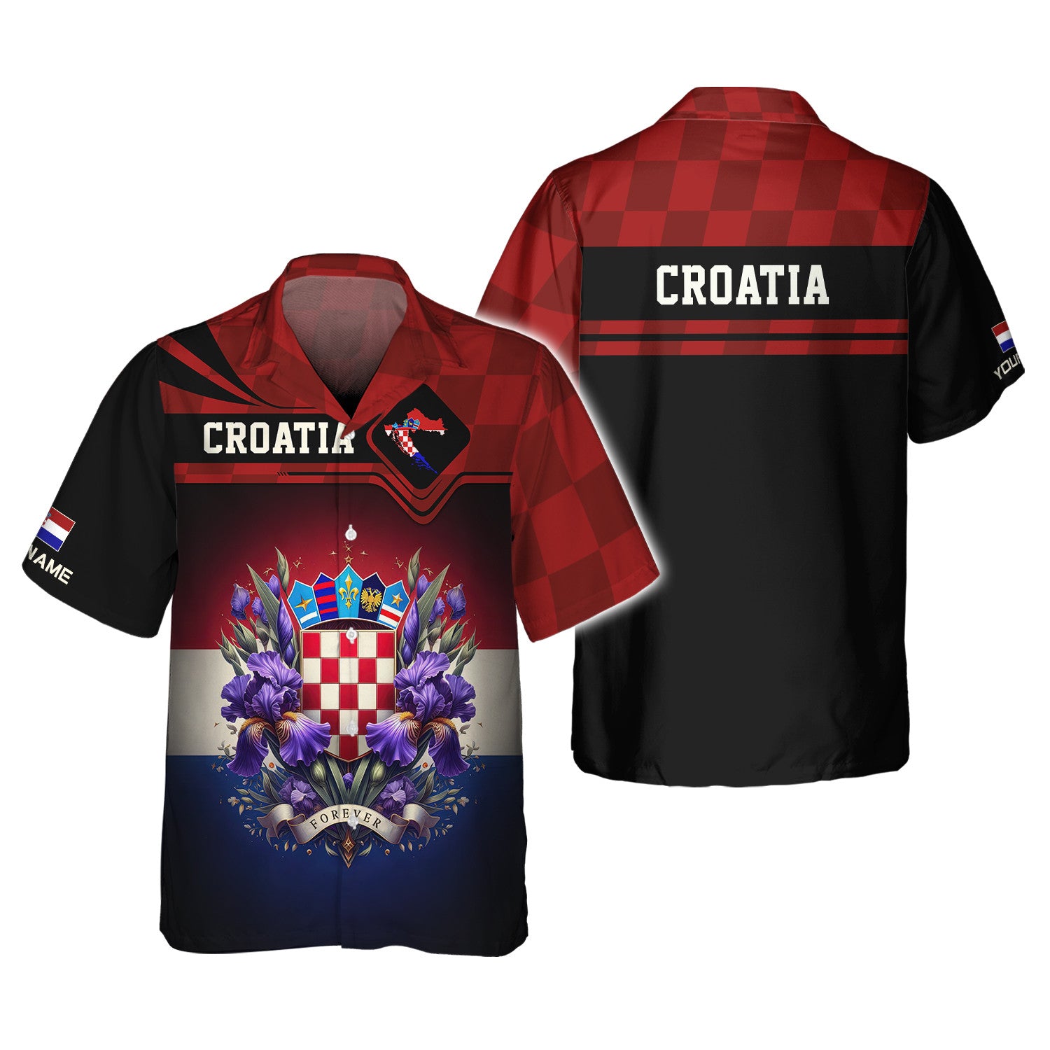 Croatia Personalized Name 3D Full Print Custom Zipper Hoodie For Croatia Lovers